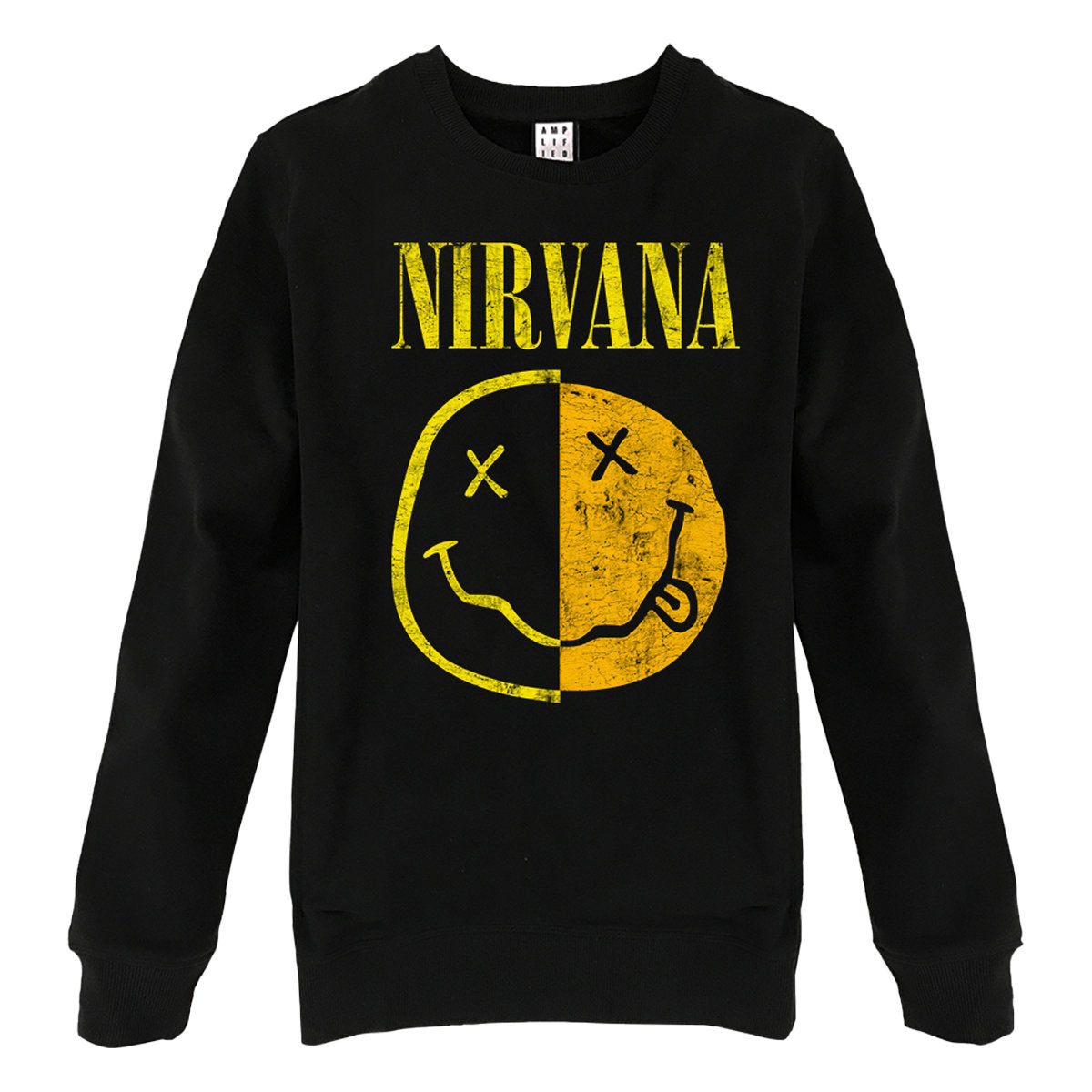 Peignoir à Capuche Homme Nirvana - Polaire Noire Avec Logo Jaune, Poches, Fermeture à Nouer - Pour La Maison, Détente, Fan Du Groupe