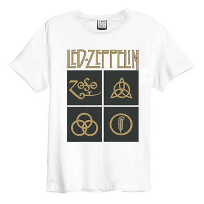 Led Zeppelin Black Symbols White Amplified Men's T-shirt