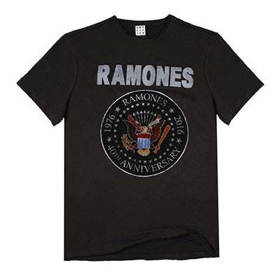 Ramones 40th Anniversary Seal Men's Charcoal T-shirt
