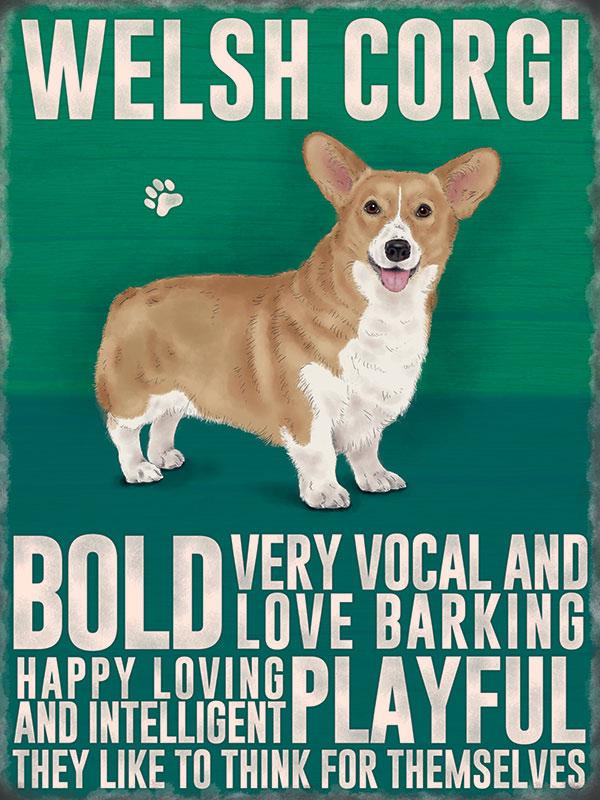 Welsh Corgi Metal Sign