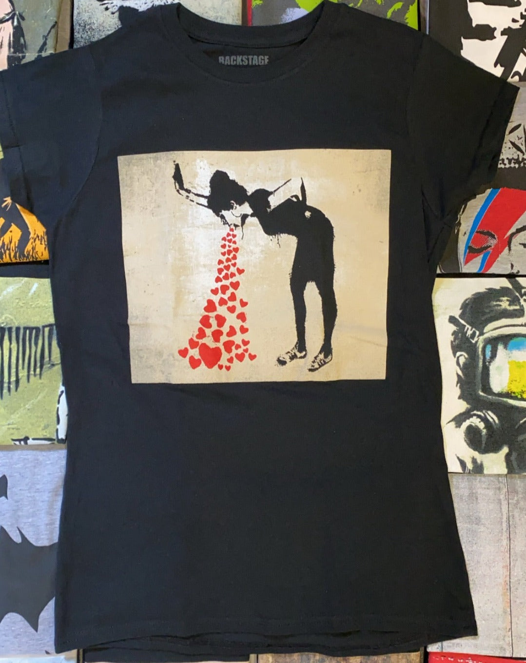 kaste konservativ Størrelse Banksy Women's T-shirt - Love Sick – Backstage Originals