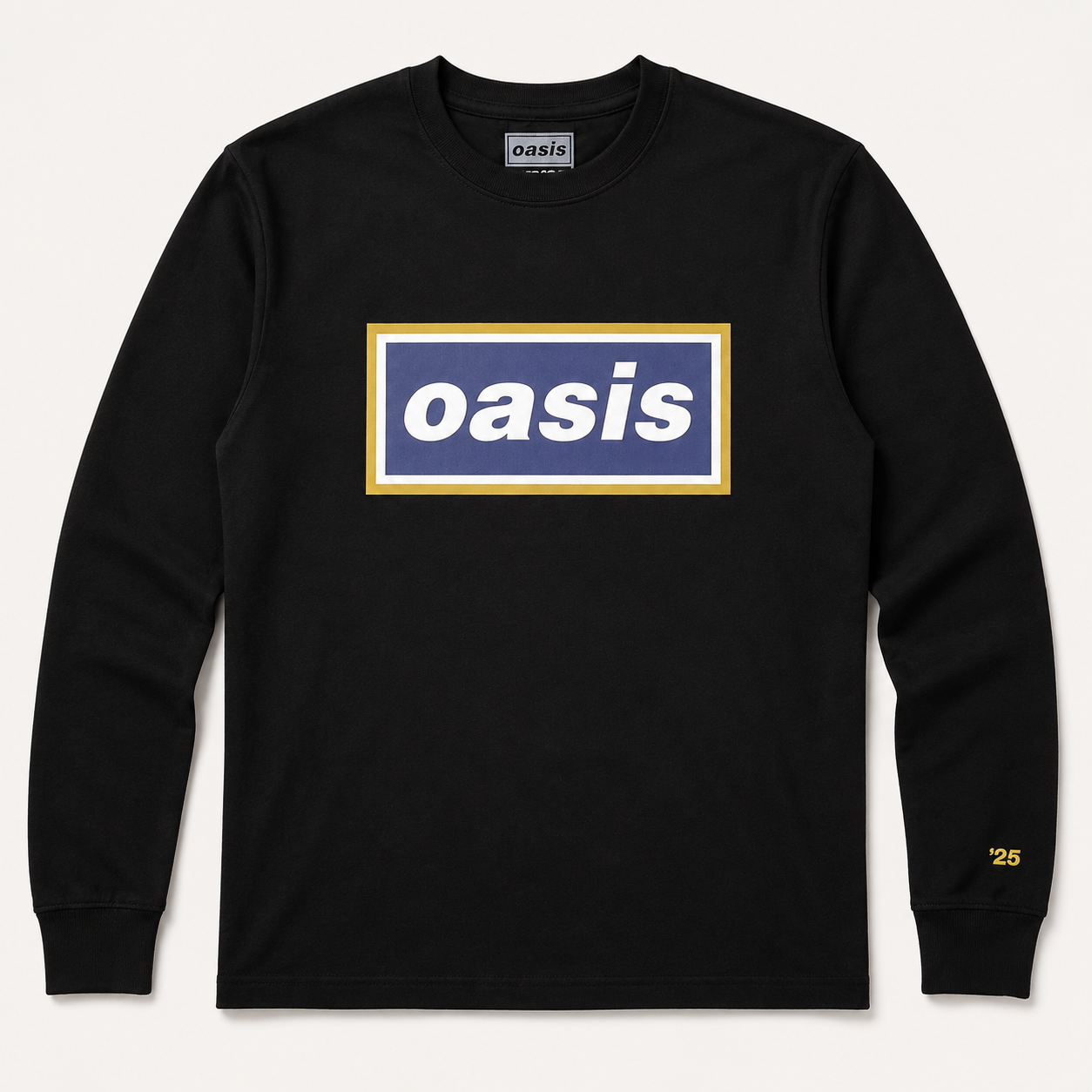 Image of Oasis Unisex Long Sleeve T-Shirt: Navy Gold Logo