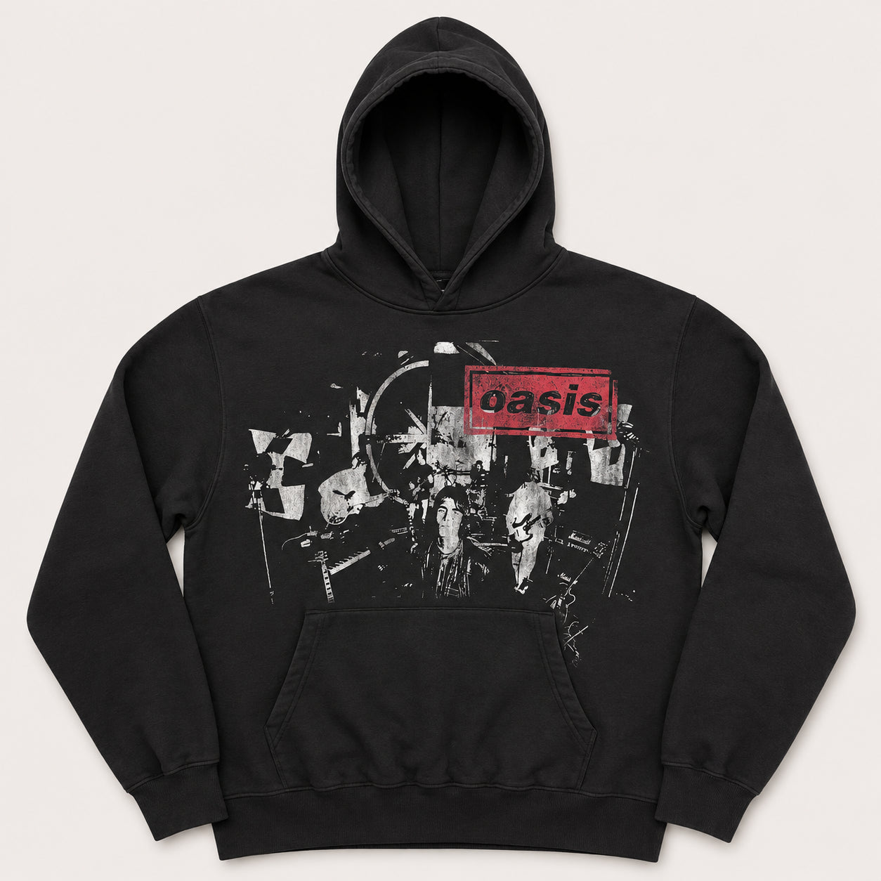 Image of Oasis Unisex Pullover Hoodie: Supersonic Monotone Logo (Ex-Tour)