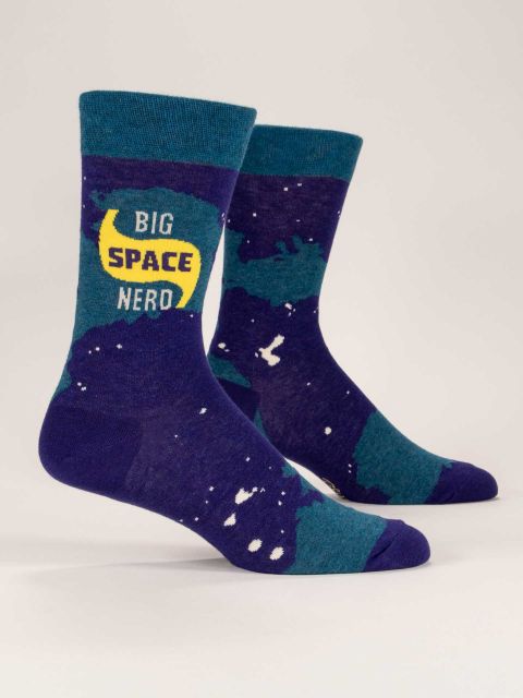 Image of Big Space Nerd Men's-Crew Socks BLUEQ