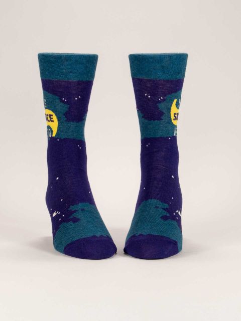 Image of Big Space Nerd Men's-Crew Socks BLUEQ