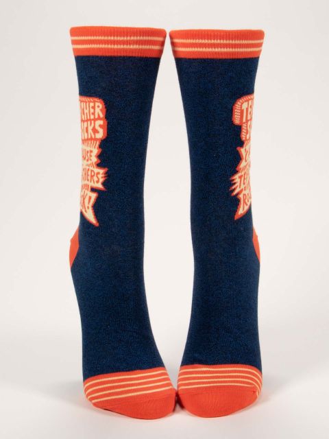 Image of Teachers Rock Crew Ladies-Crew Socks BLUEQ