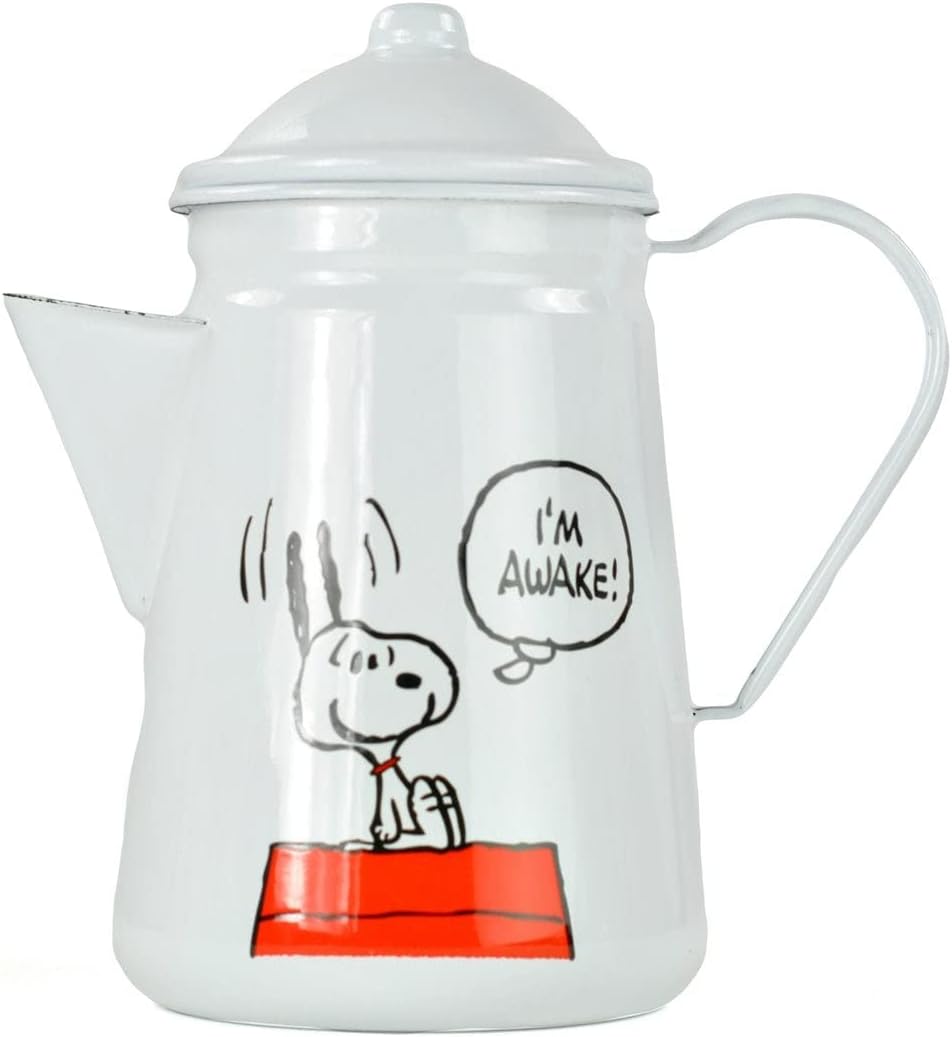 Peanuts "I'm Awake" Enamel Coffee Pot