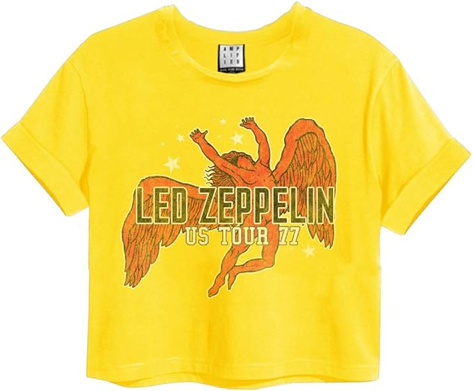 Image of Led Zeppelin Crop Top T Shirt - US Tour 77 Icarus