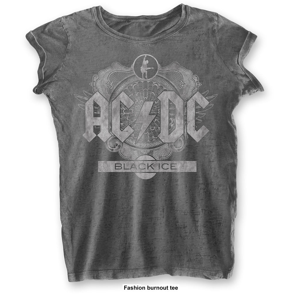 Image of Women's AC/DC T-shirt - Black Ice Rock Off