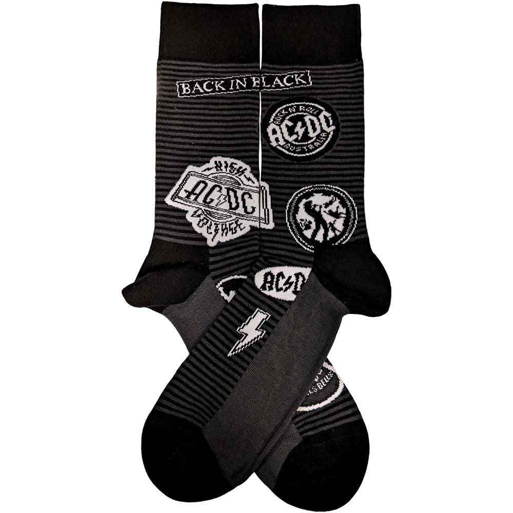 Image of AC/DC Unisex Ankle Socks - Icons  (UK SIZE 7 - 11) Rock Off