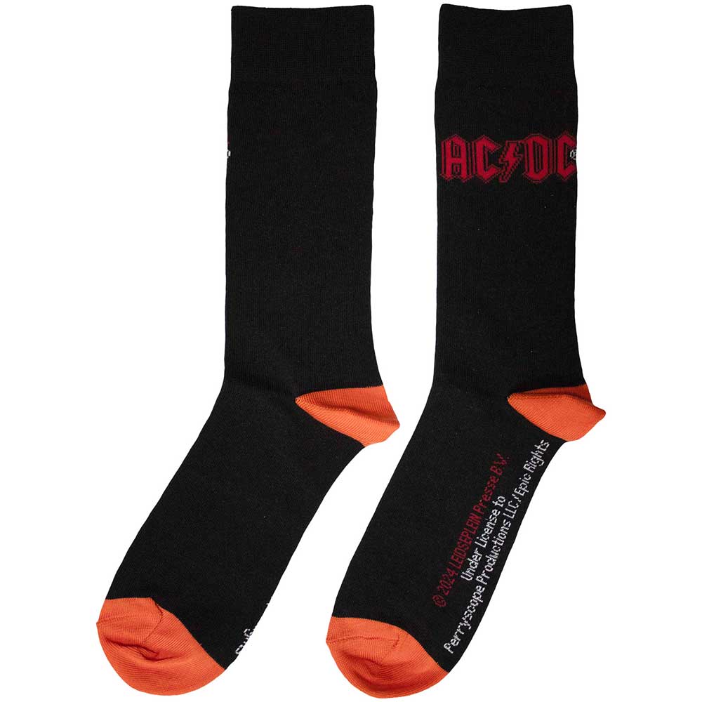 Image of AC/DC Unisex Ankle Socks - Red Logo (UK SIZE 6 - 11) Rock Off