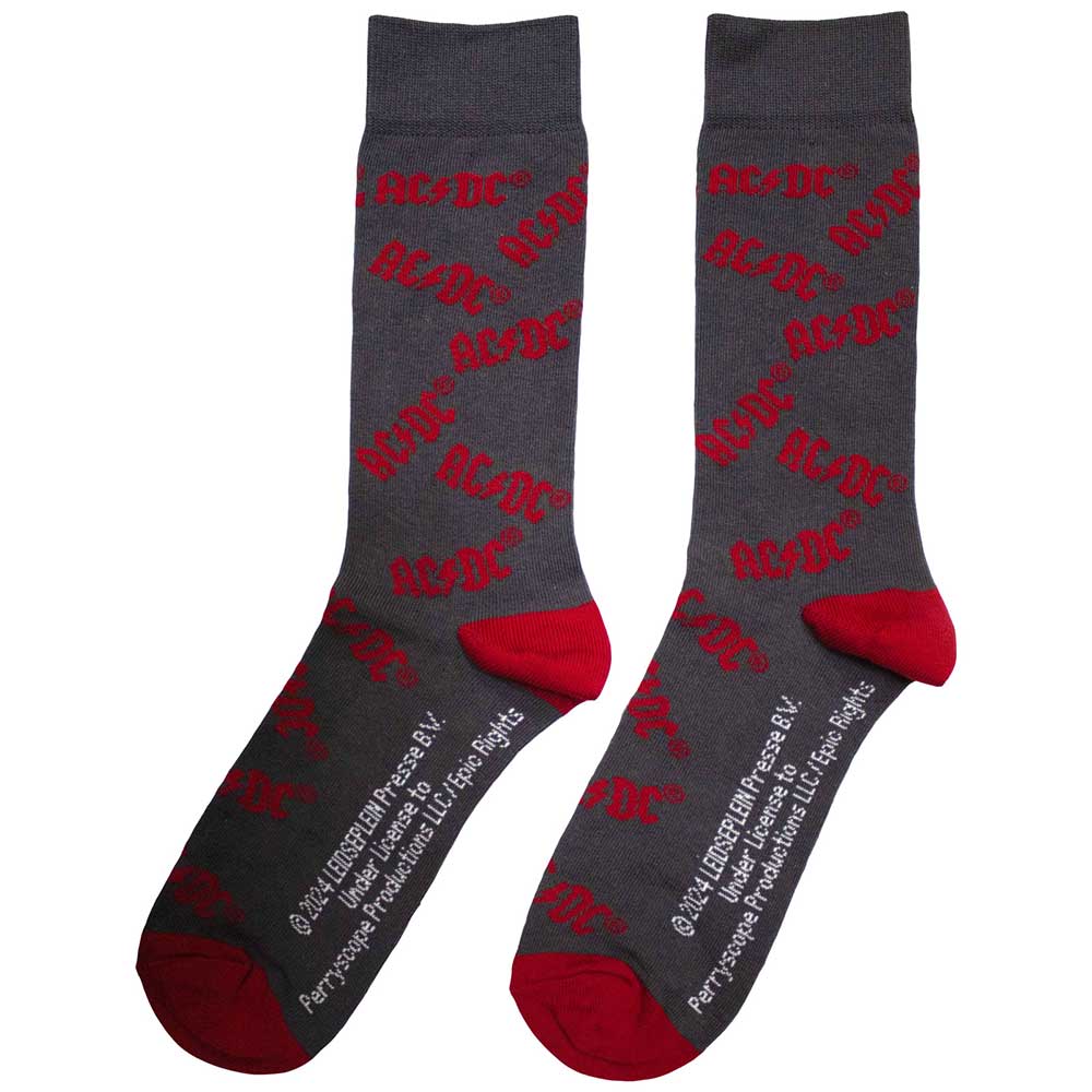 Image of AC/DC Unisex Ankle Socks - Logo Pattern (UK SIZE 6 - 11) Rock Off