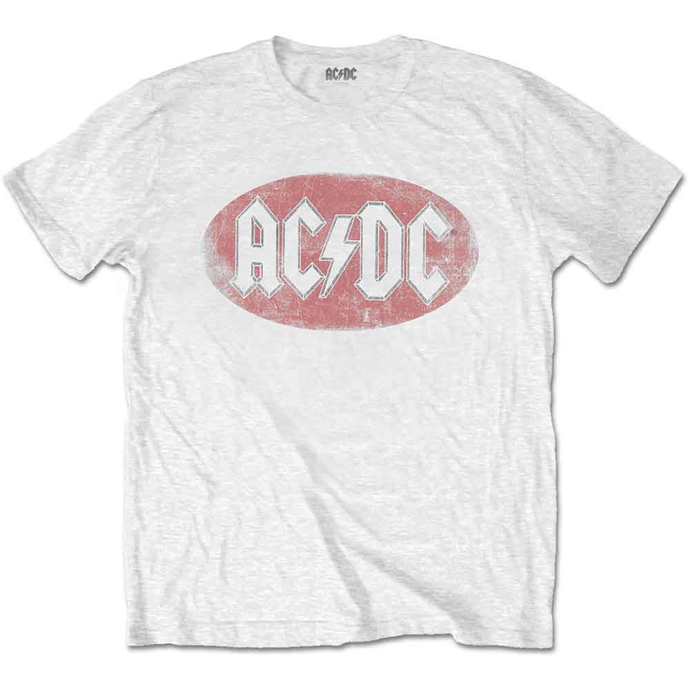 Image of AC/DC T Shirt - Oval Logo Vintage Rock Off