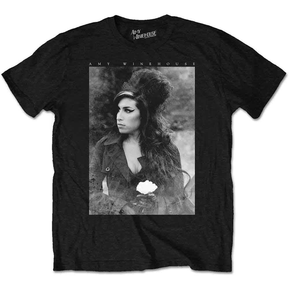 Image of Amy Winehouse Unisex T-shirt - Flower Portrait Rock Off