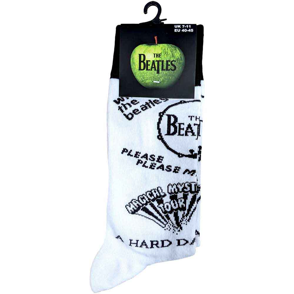 Image of The Beatles Unisex Ankle Socks - Albums Monochrome (SIZE 6 - 11) Rock Off