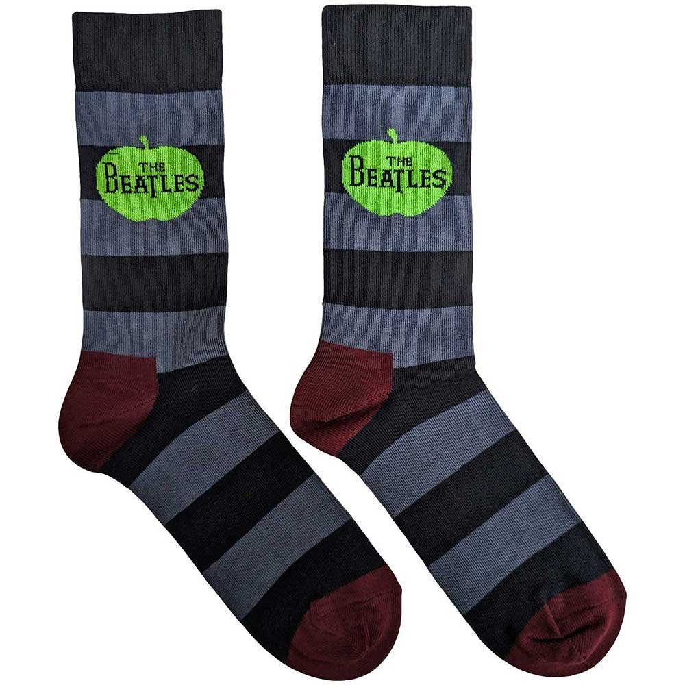 Image of The Beatles Unisex Ankle Socks - Apple & Stripes (SIZE 6 - 11) Rock Off