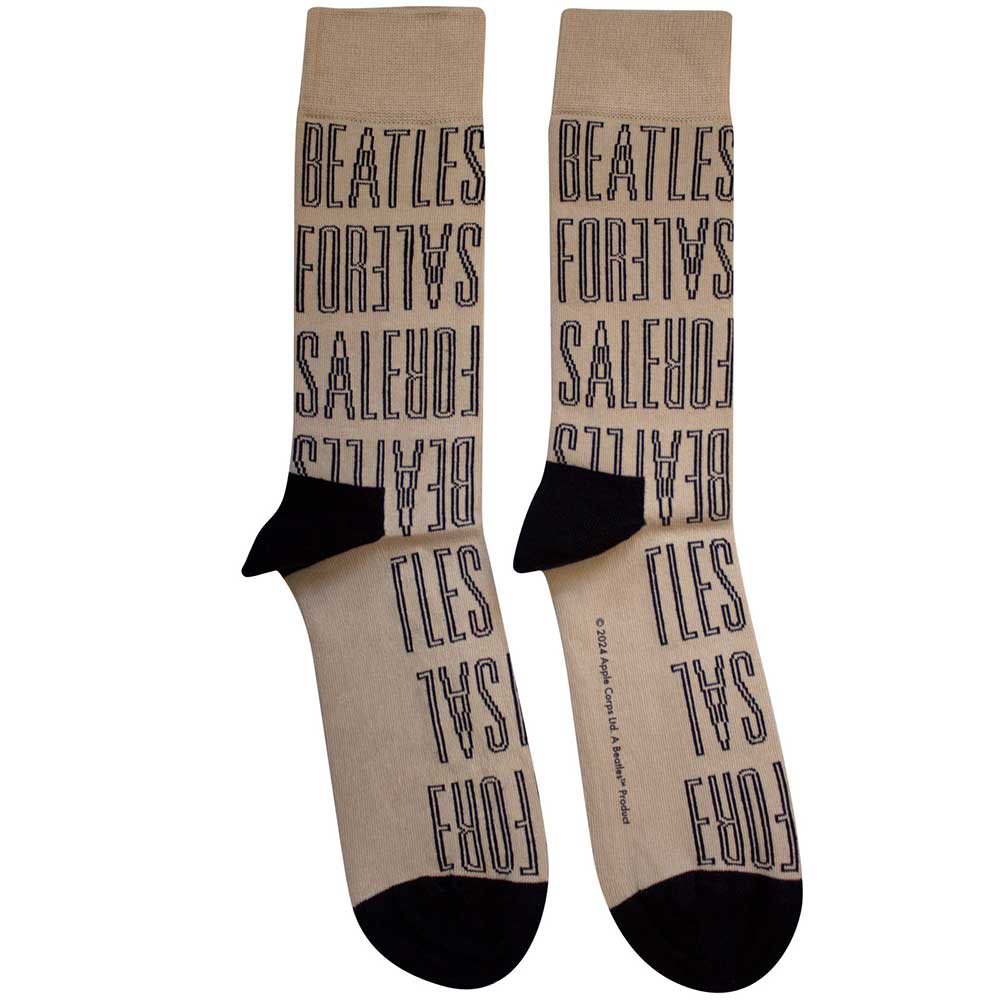 Image of The Beatles Unisex Ankle Socks - For Sale Text Outlines Repeat (SIZE 7 - 11) Rock Off