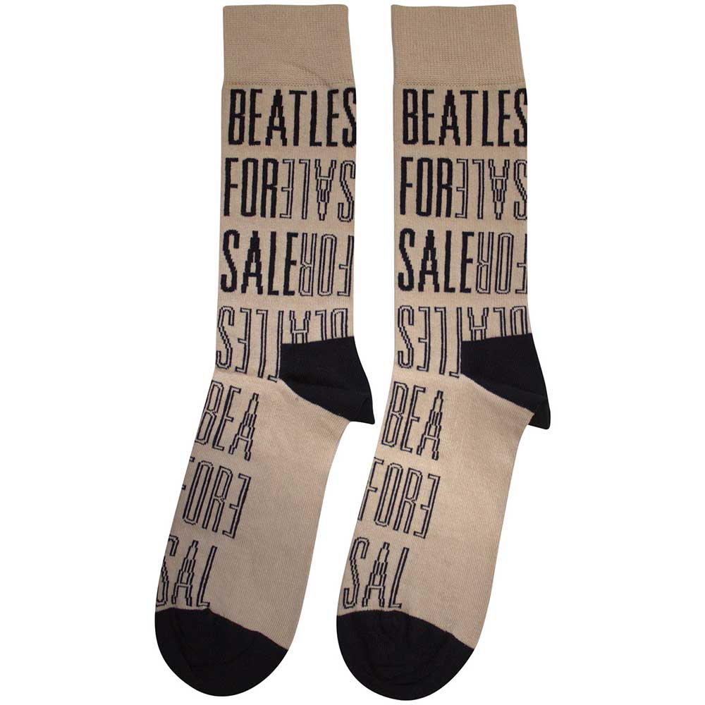 Image of The Beatles Unisex Ankle Socks - For Sale Text Outlines Repeat (SIZE 7 - 11) Rock Off
