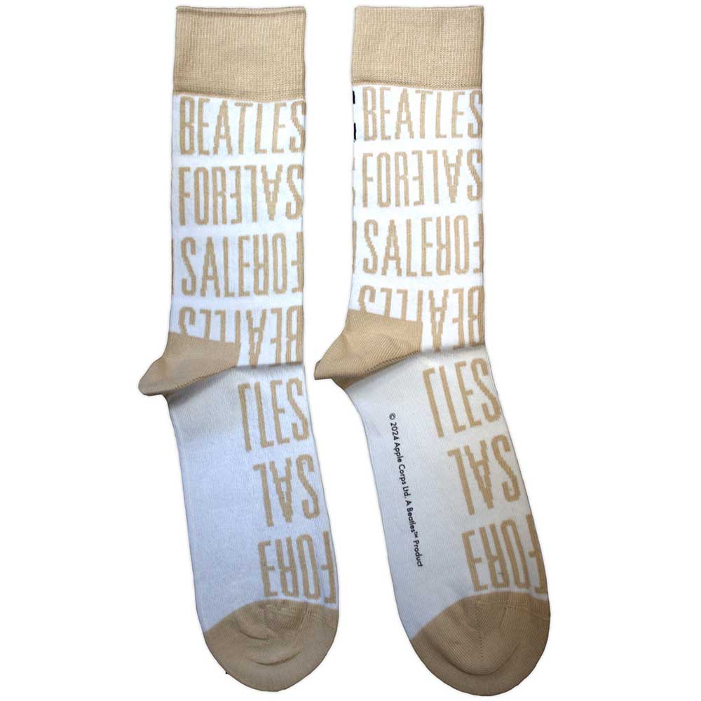 Image of The Beatles Unisex Ankle Socks - For Sale Text Outlines Repeat (SIZE 7 - 11) Rock Off