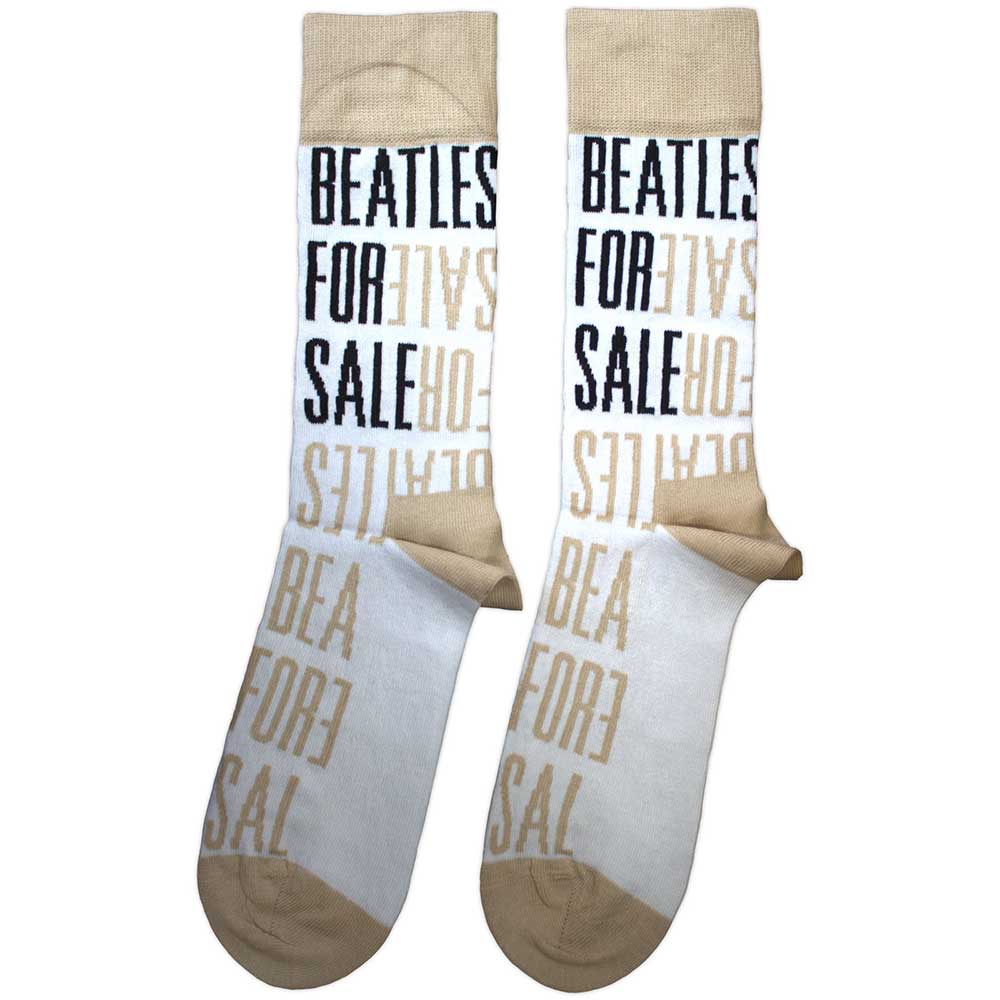 Image of The Beatles Unisex Ankle Socks - For Sale Text Outlines Repeat (SIZE 7 - 11) Rock Off