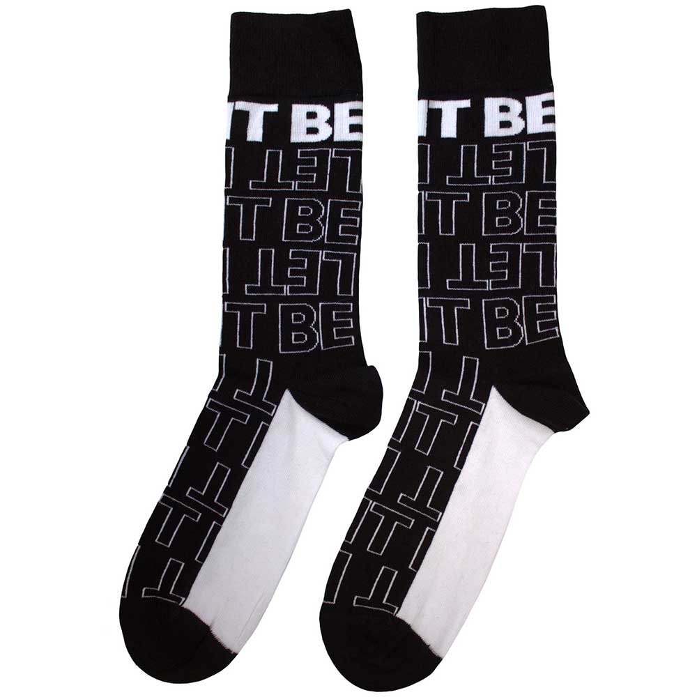 Image of The Beatles Unisex Ankle Socks -  Let It Be Text Outlines Repeat (SIZE 7 - 11) Rock Off