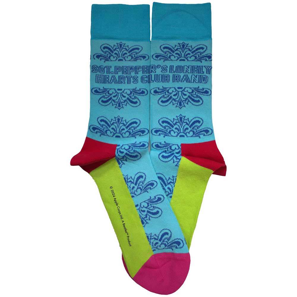 Image of The Beatles Unisex Ankle Socks - SGT Pepper Text Outlines (SIZE 7 - 11) Rock Off