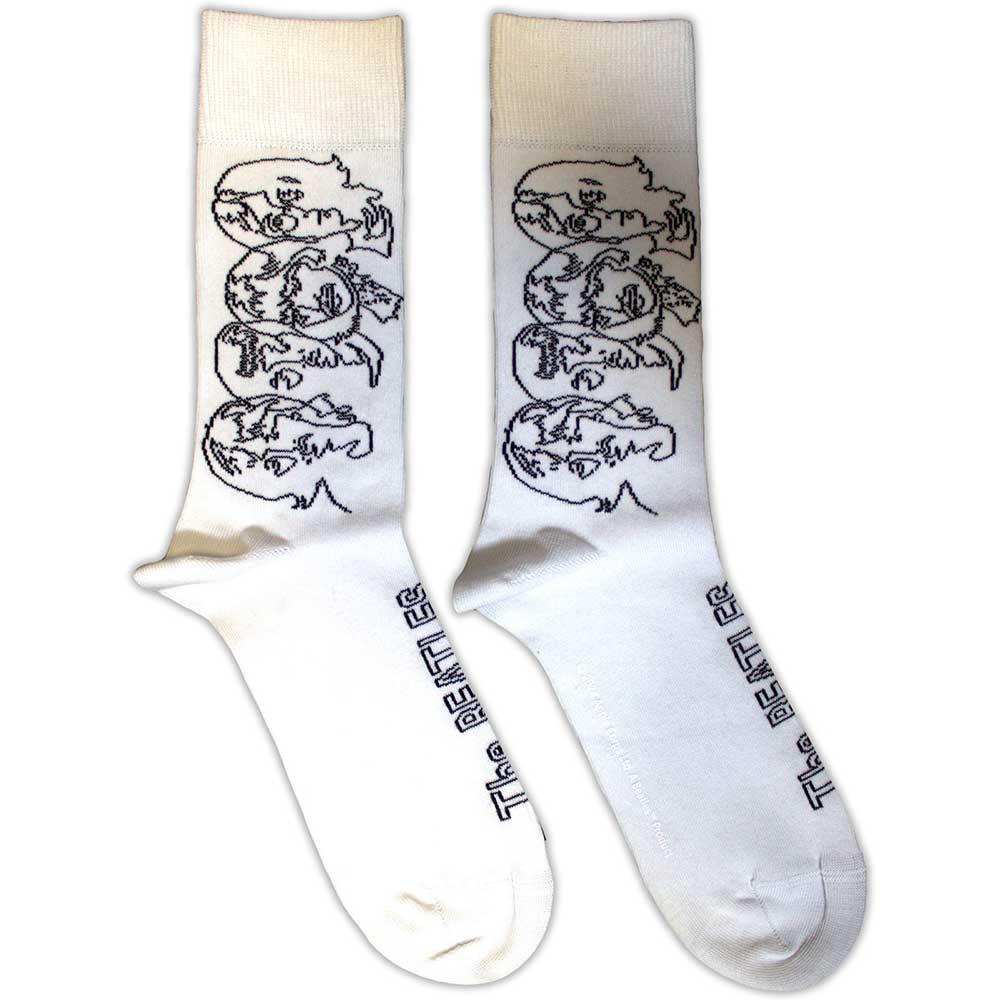 Image of The Beatles Unisex Ankle Socks - White Album Faces (SIZE 7 - 11) Rock Off