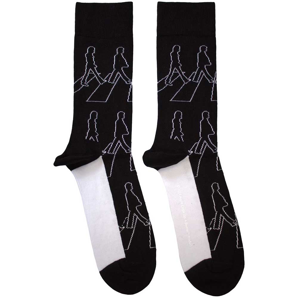 Image of The Beatles Unisex Ankle Socks - Abbey Road Outlines SIZE 7 - 11) Rock Off