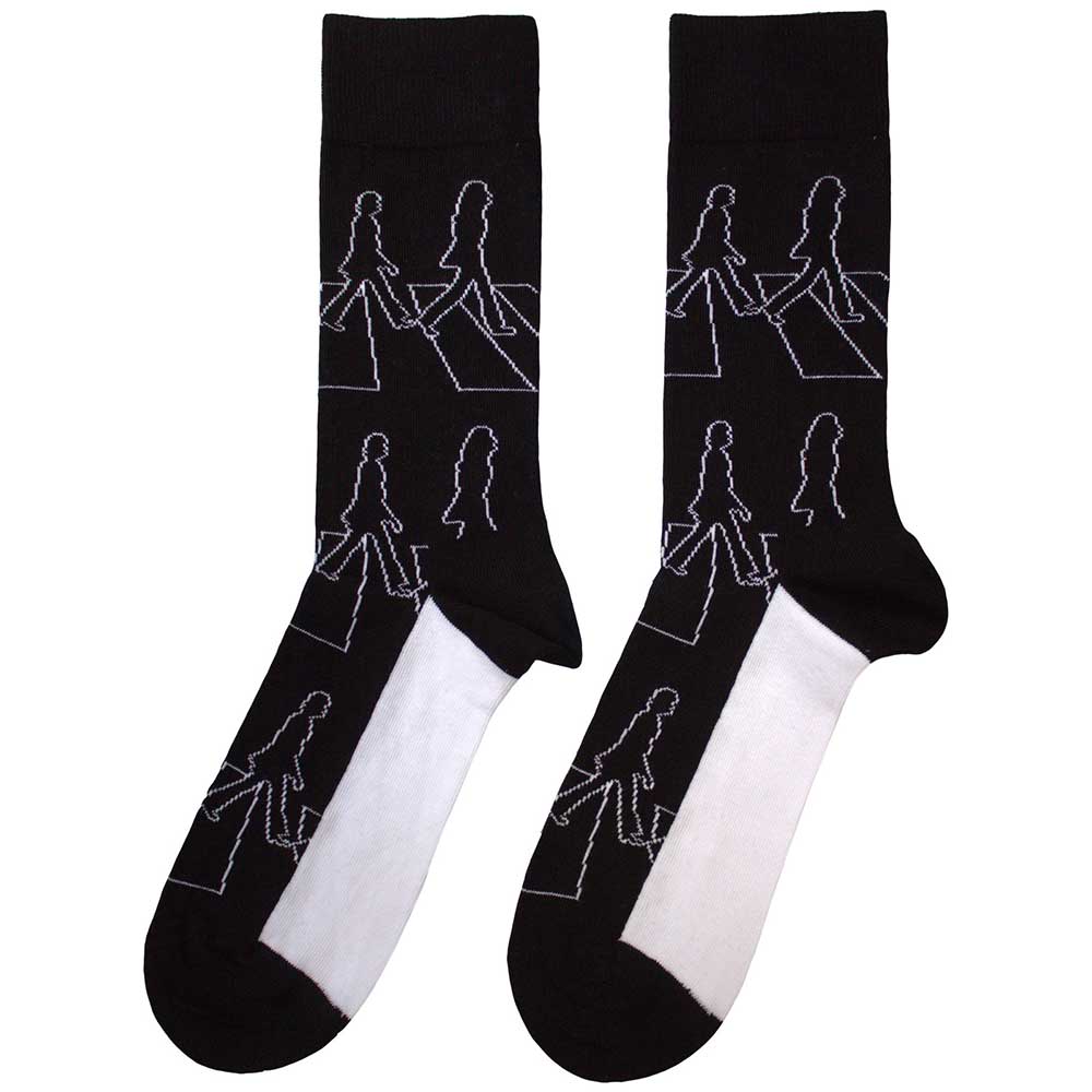 Image of The Beatles Unisex Ankle Socks - Abbey Road Outlines SIZE 7 - 11) Rock Off