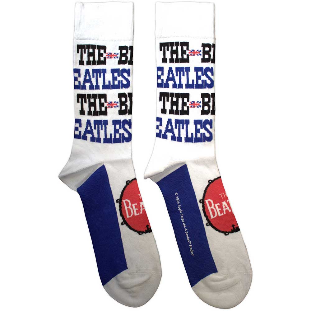 Image of The Beatles Unisex Ankle Socks - Budokan Poster & Drum Logo SIZE 7 - 11) Rock Off