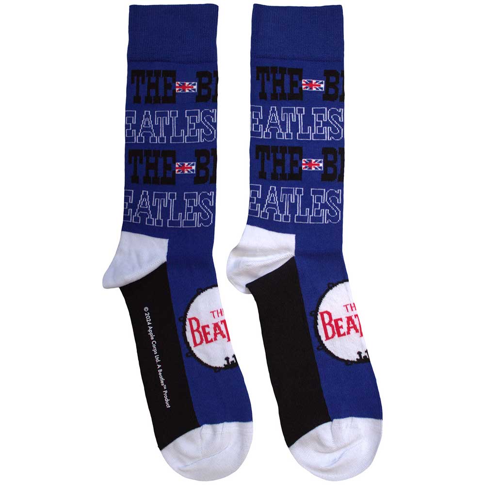 Image of The Beatles Unisex Ankle Socks - Budokan Poster & Drum Logo (SIZE 7 - 11) Rock Off