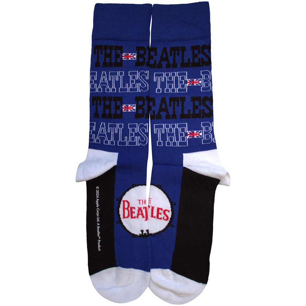 Image of The Beatles Unisex Ankle Socks - Budokan Poster & Drum Logo (SIZE 7 - 11) Rock Off
