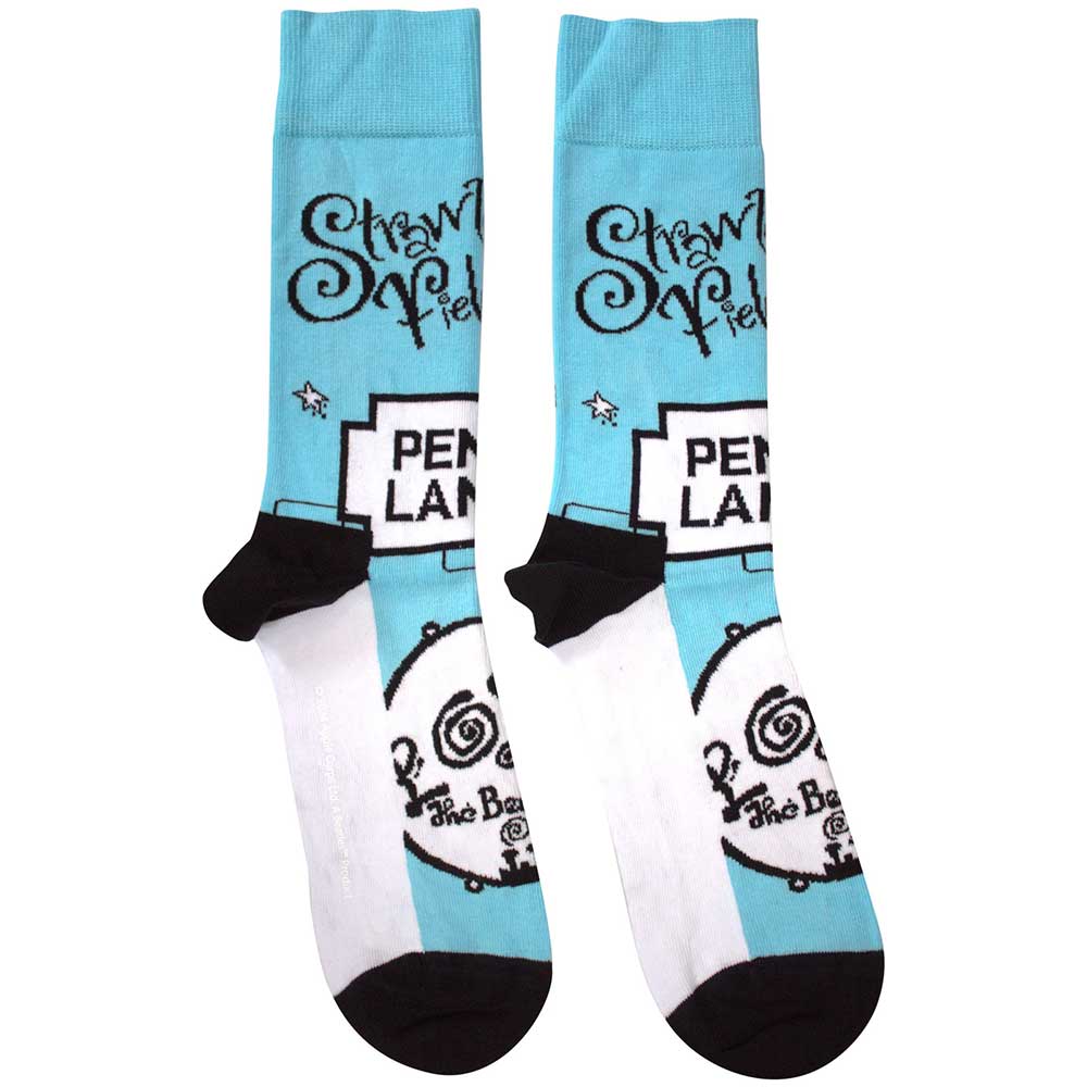 Image of The Beatles Unisex Ankle Socks - Strawberry Fields / Penny Lane Rock Off