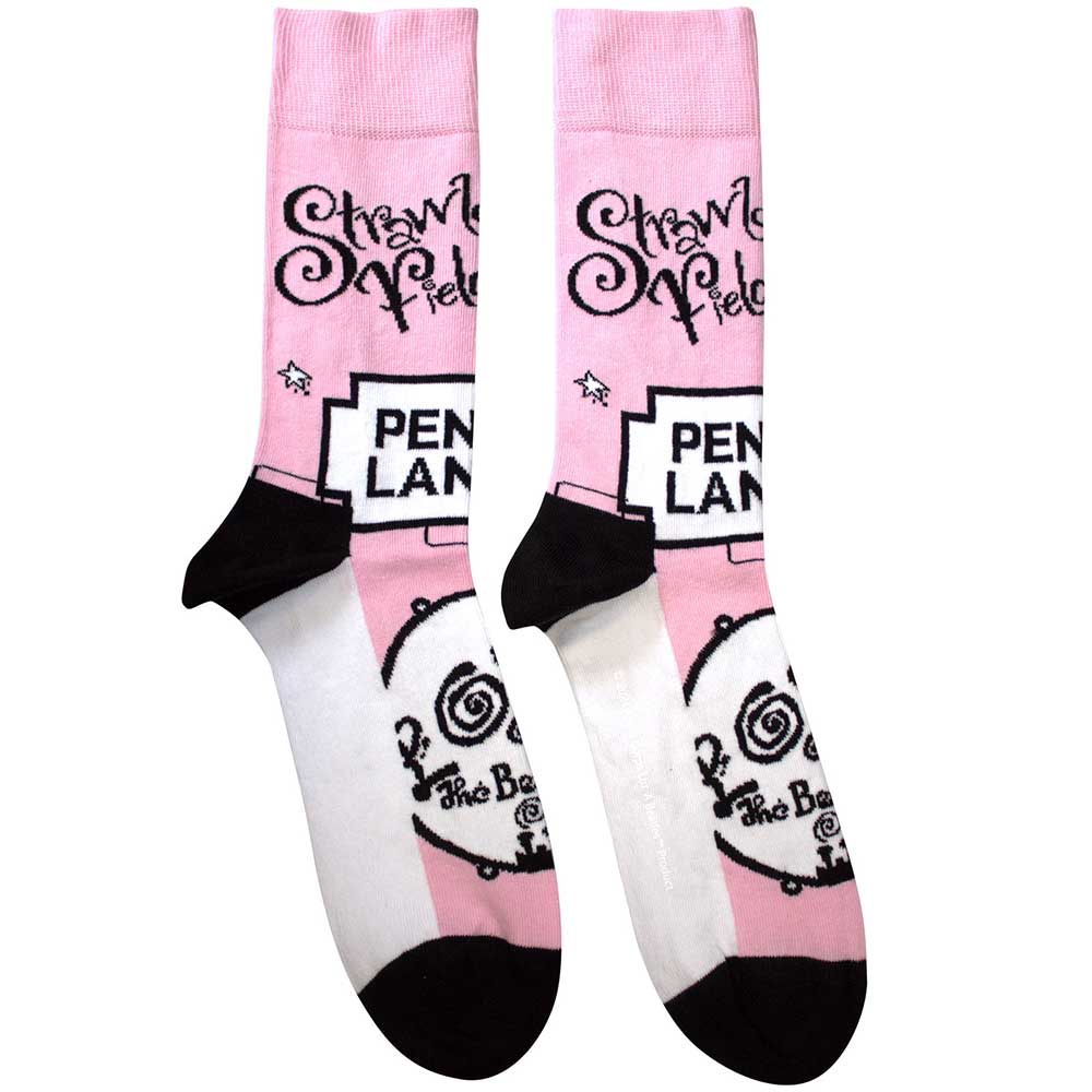The Beatles Unisex Ankle Socks - Strawberry Fields / Penny Lane