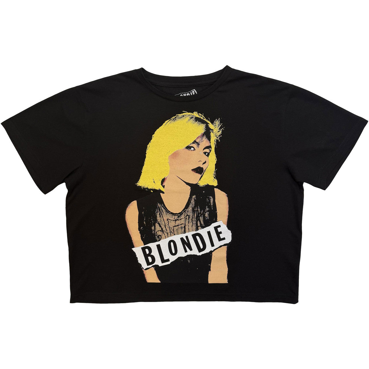 Image of Blondie Ladies Crop Top: Side Glance (Black)