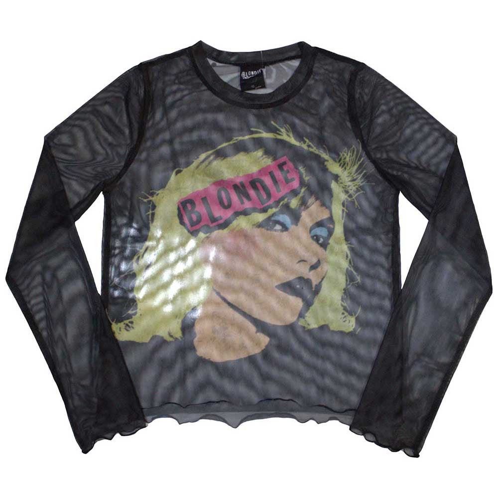 Image of Blondie Ladies Long Sleeve Mesh Crop Top: Punk Poster