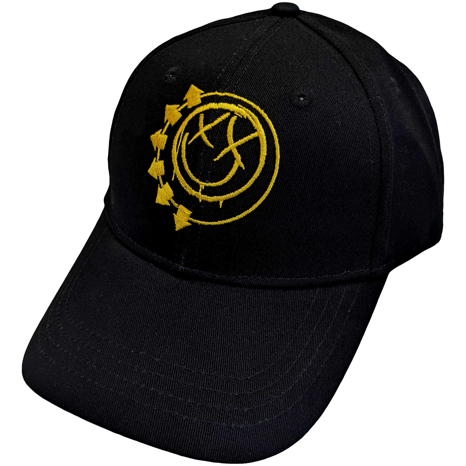 Image of Blink 182 Unisex Baseball Cap - Yellow Six Arrow Smiley Rock Off