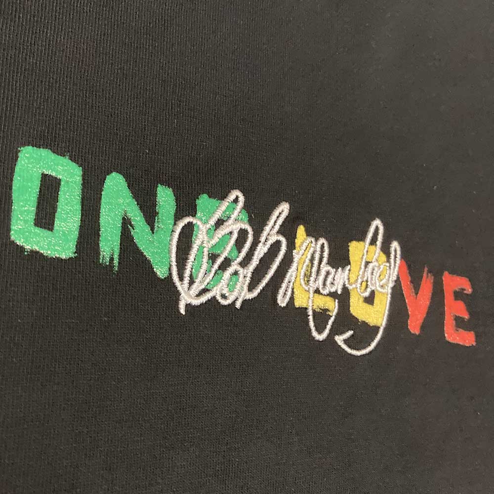 Bob Marley - One Love Portrait , Back print & Embroidery