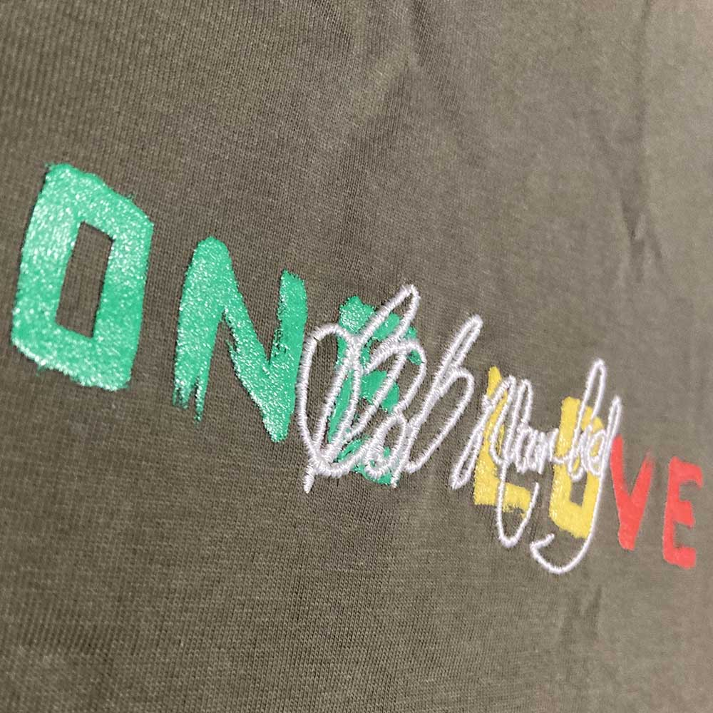 Bob Marley - One Love Dreads , Back print & Embroidery