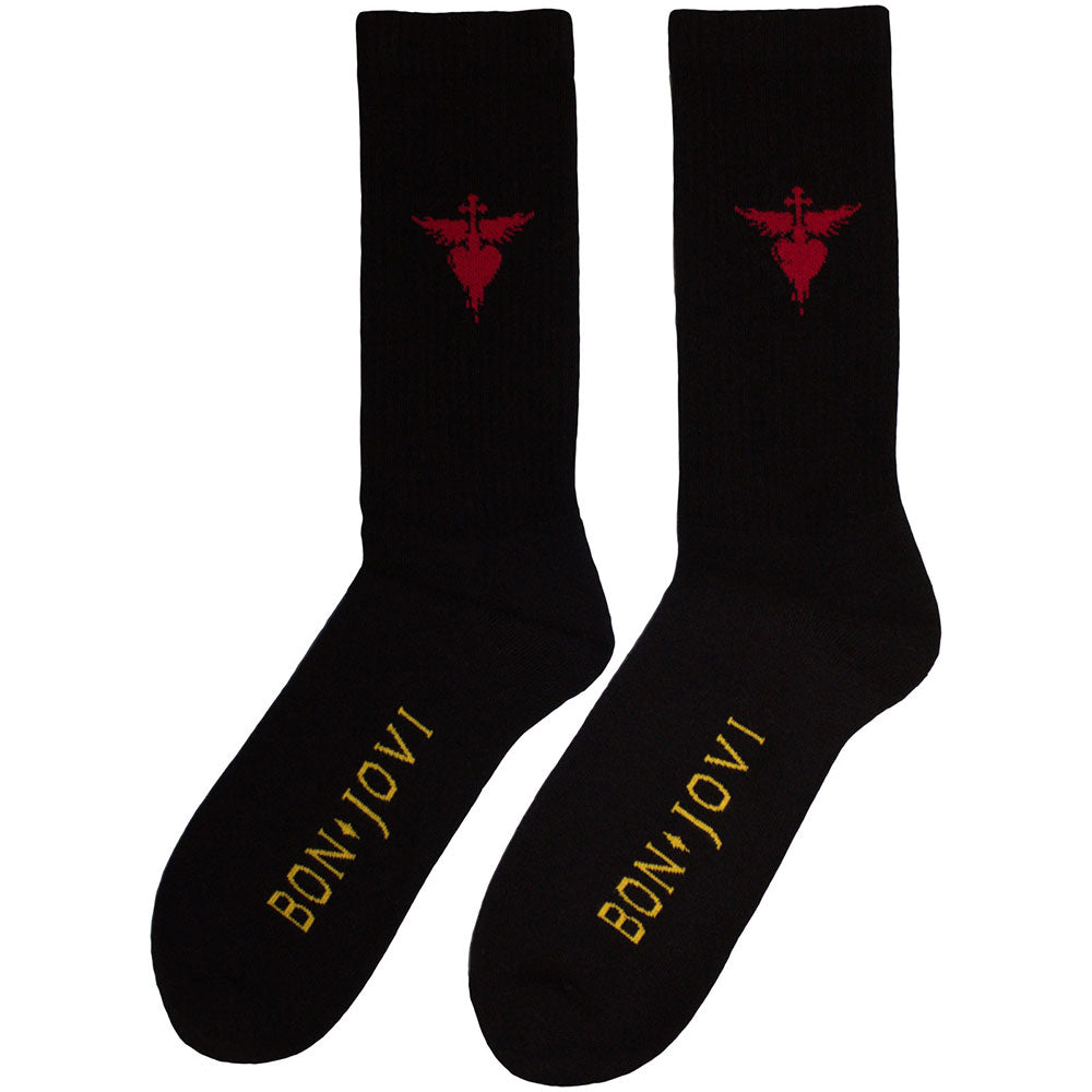 Image of Bon Jovi Unisex Ankle Socks - Dagger Heart Rock Off