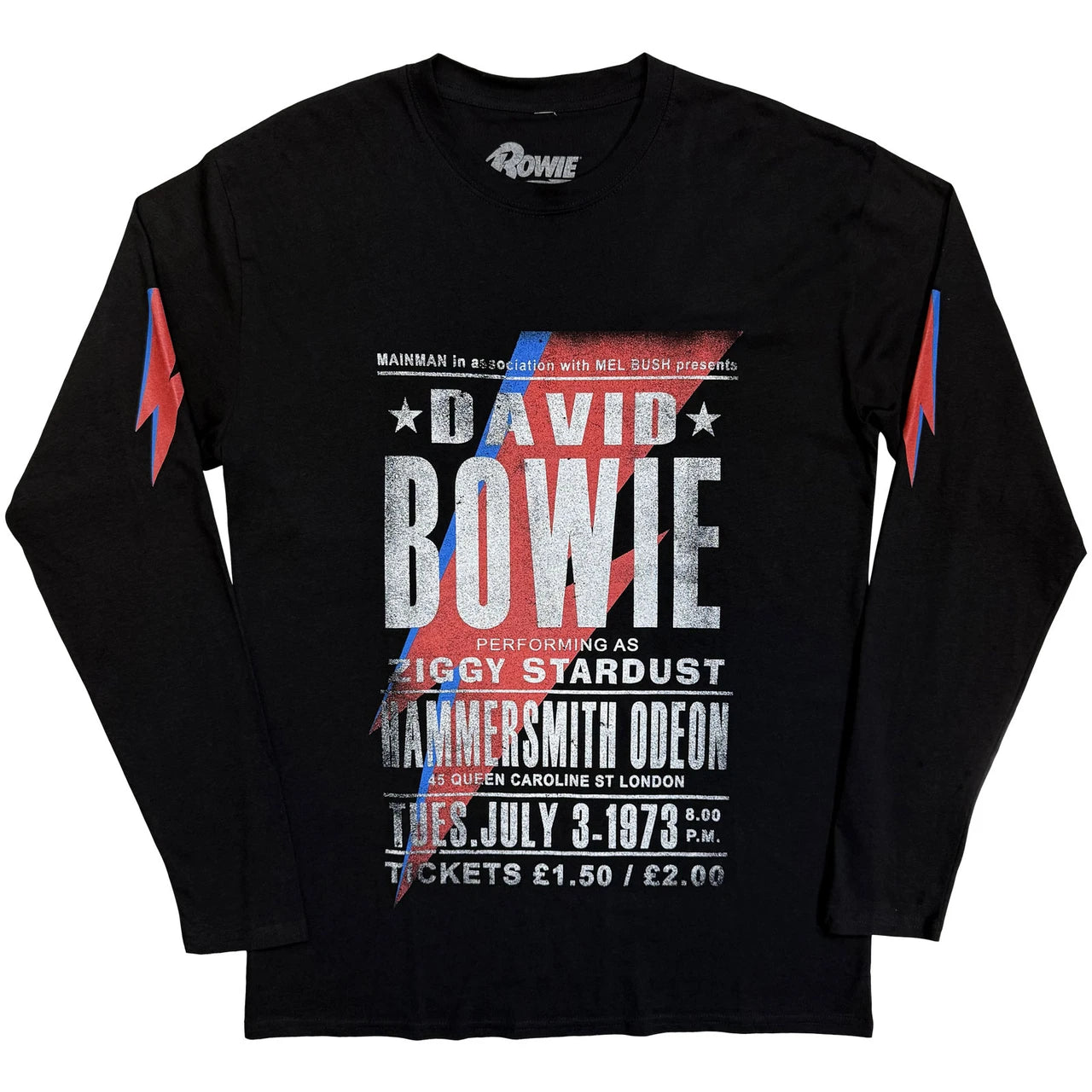 Image of David Bowie Unisex Long Sleeve T-Shirt: Hammersmith Odeon