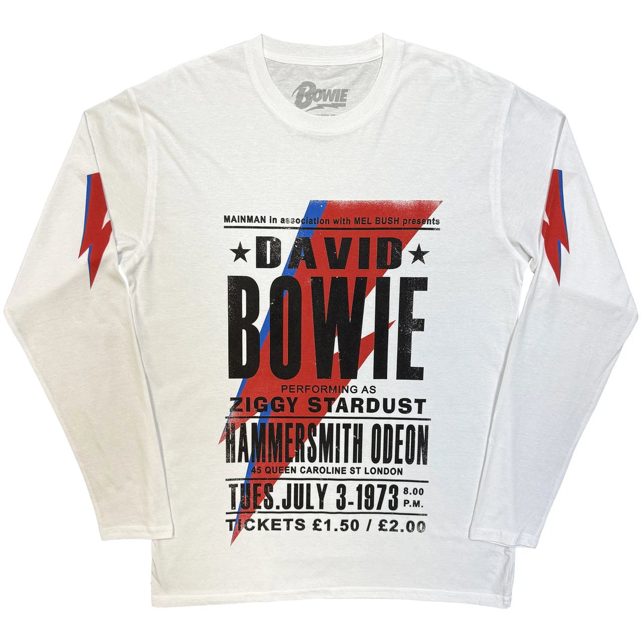 Image of David Bowie Unisex Long Sleeve T-Shirt: Hammersmith Odeon
