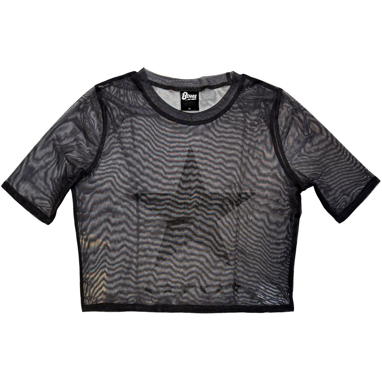 Image of David Bowie Ladies Mesh Crop Top: Blackstar