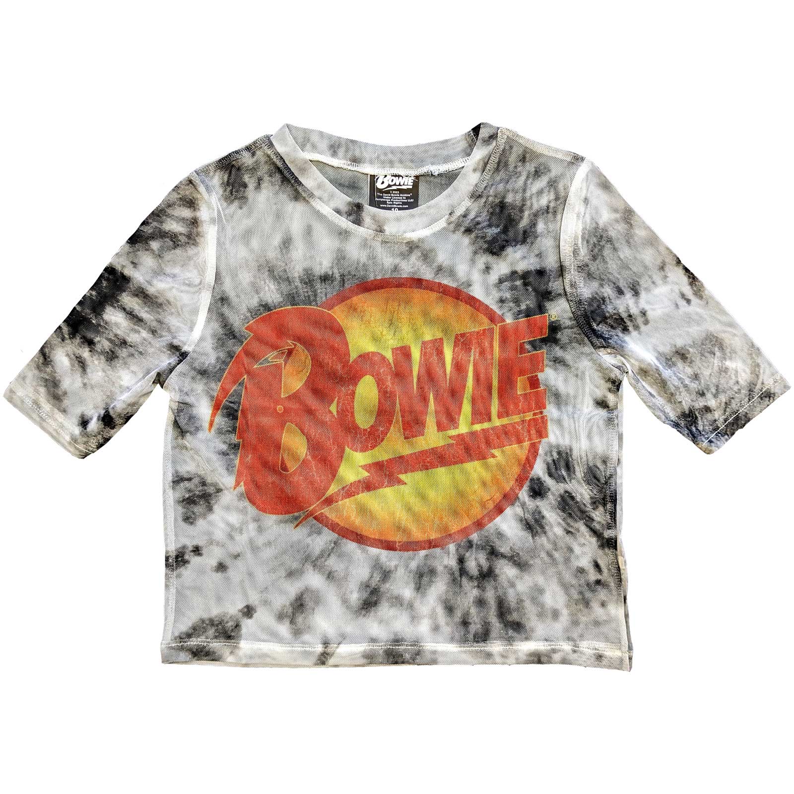 Plus Size - David Bowie World Tour Black Burnout Crop Hoodie Plus Size - David Bowie World Tour Black Burnout Crop Hoodie