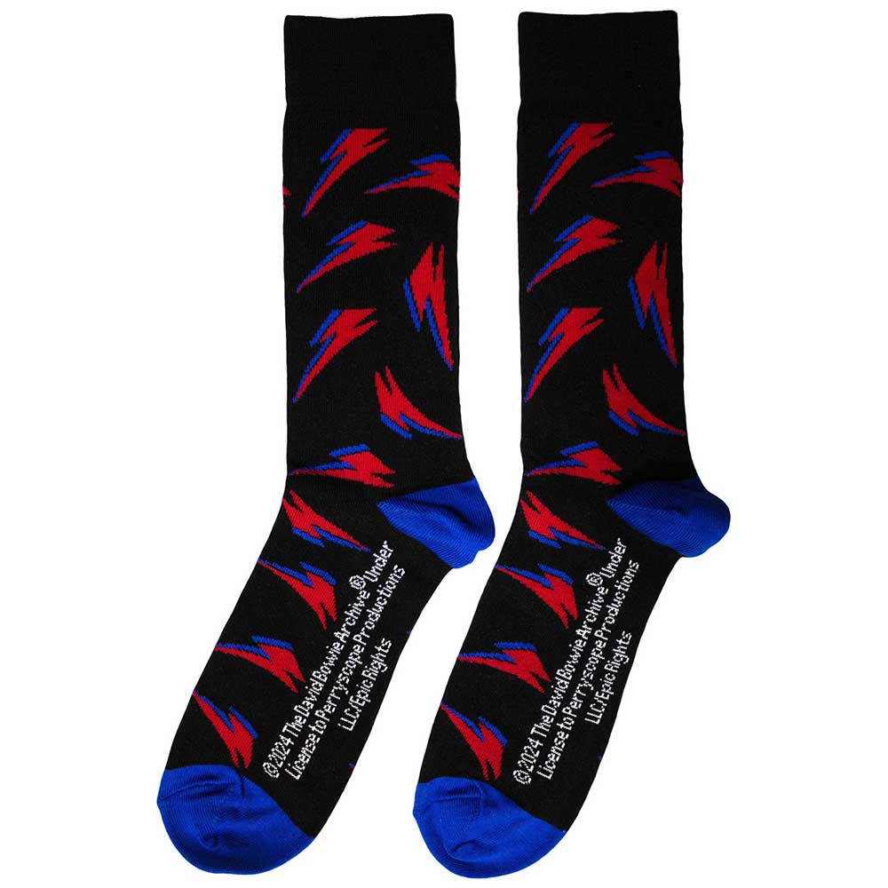 Image of David Bowie Unisex Socks - Flash Pattern Rock Off