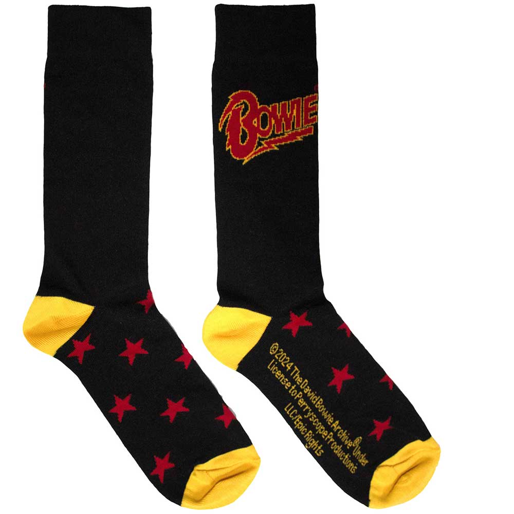Image of David Bowie Unisex Socks - Black Star Rock Off