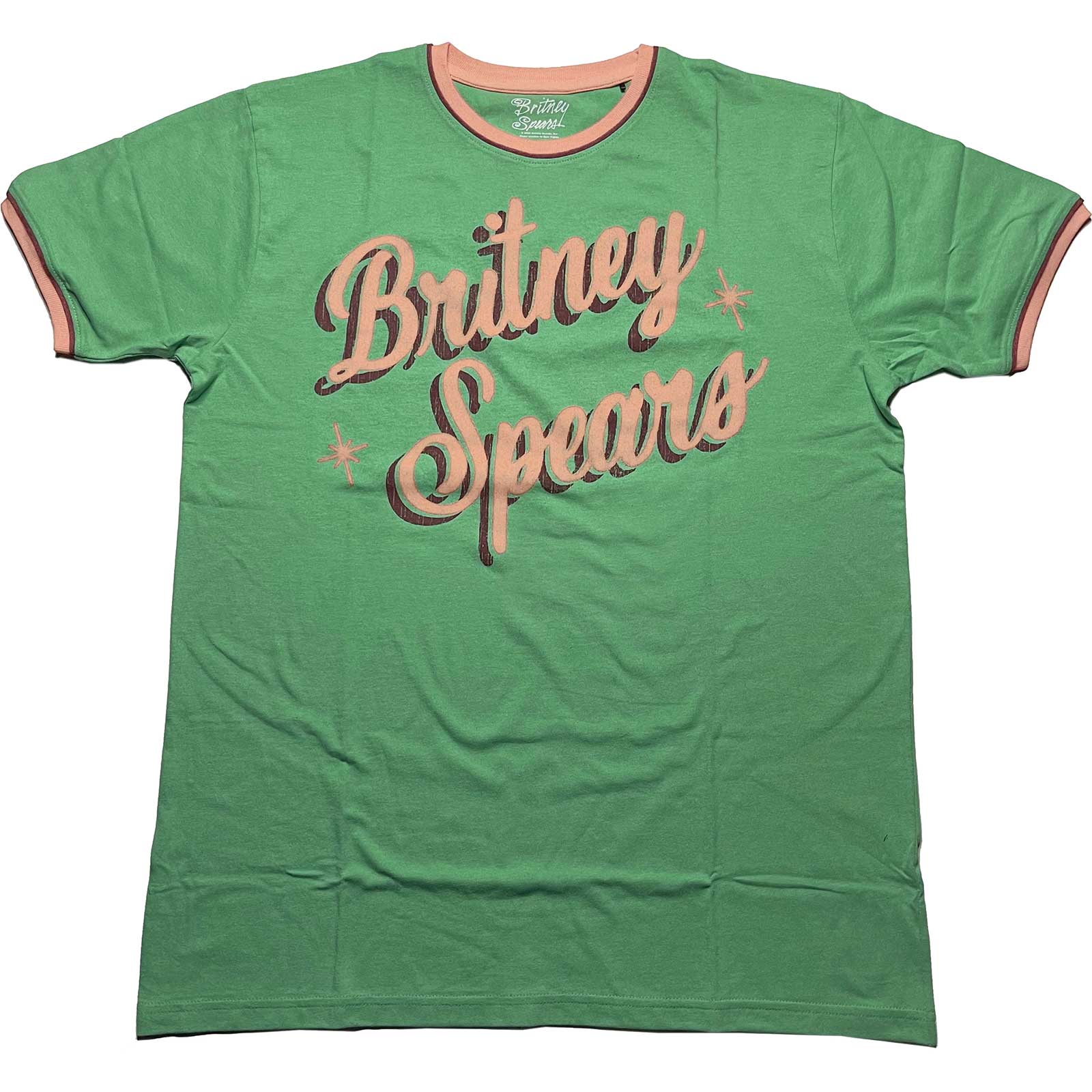 Image of Britney Spears Unisex Ringer, Retro Text Rock Off