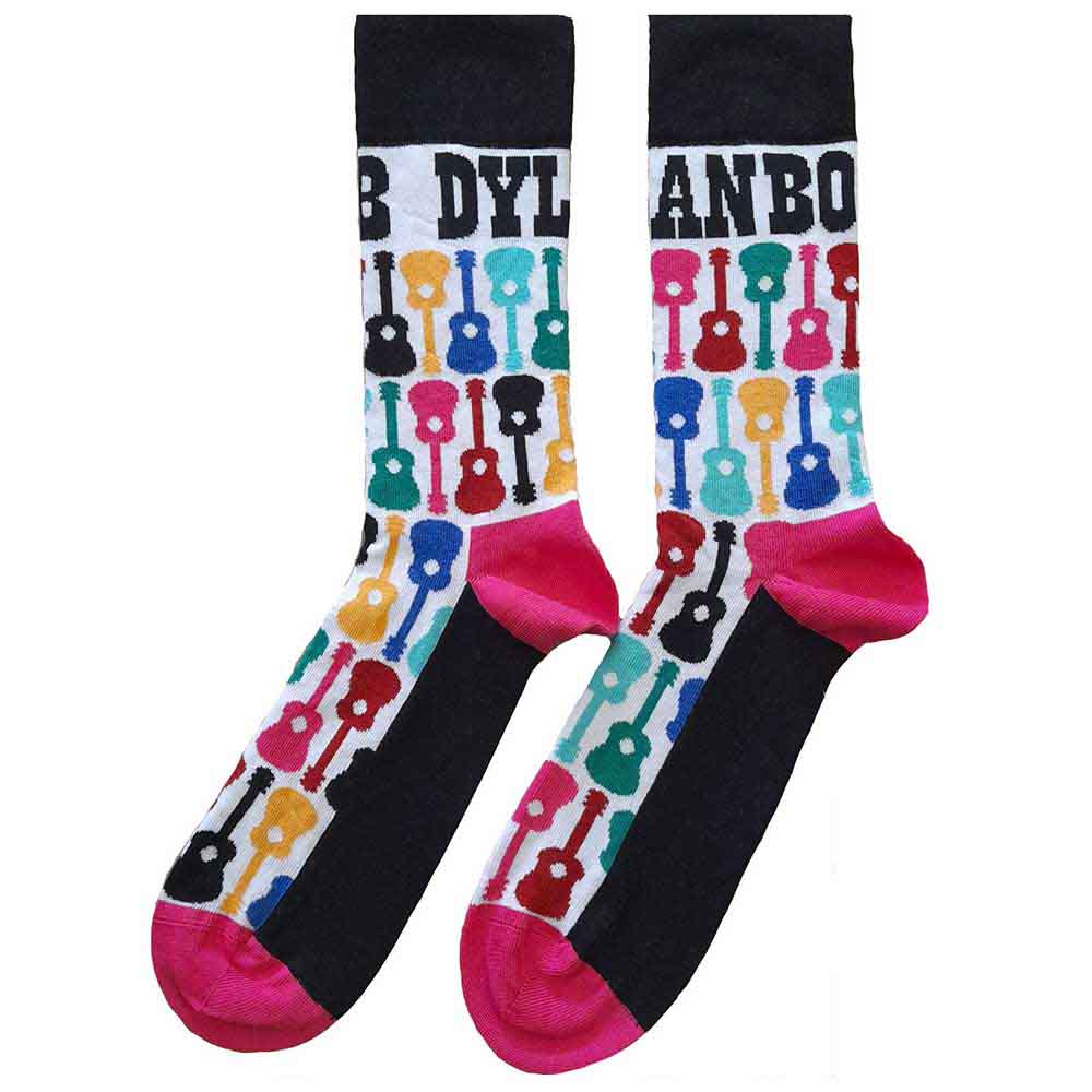 Image of Bob Dylan Unisex Ankle Socks: Guitar Pattern Rock Off