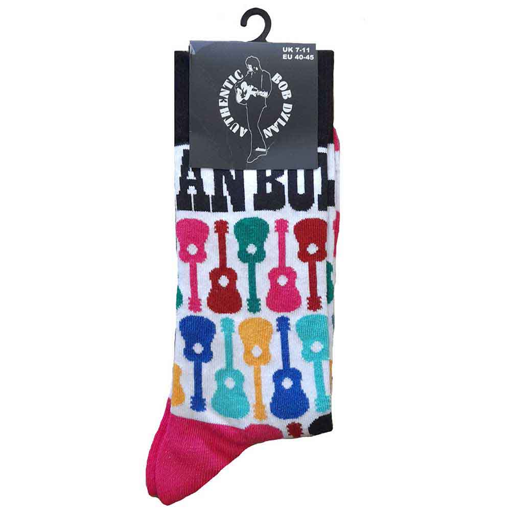 Image of Bob Dylan Unisex Ankle Socks: Guitar Pattern Rock Off