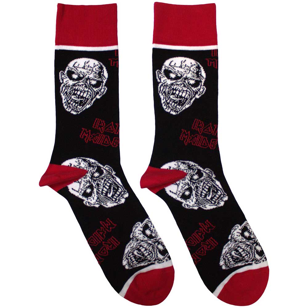 Image of Iron Maiden Unisex Ankle Socks:  Eddie Skulls Rock Off